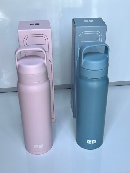 ユニクロ2025感謝祭ノベルティ炭酸対応ステンレスボトル2本セット ピンク&ブルー