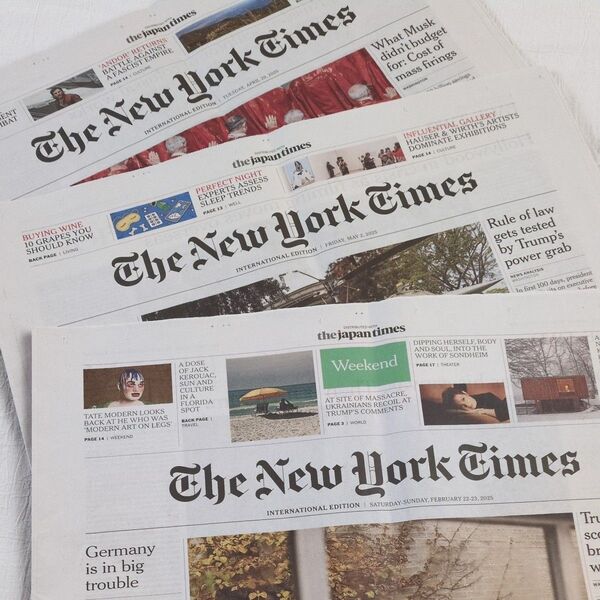 英字新聞 The New York Times 3部 ニューヨークタイムズ 英語学習 包装紙 ハンドメイド