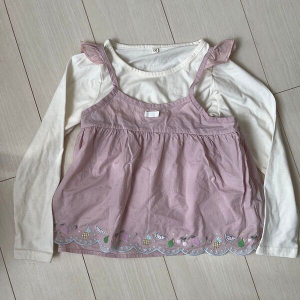 重ね着トップス Tシャツ カットソー 長袖 女の子 130 美品