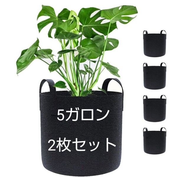 不織布ポット 5ガロン 不織布プランター 植木鉢 10号 30x25 大型 軽量 深鉢 フェルト 布鉢 黒 家庭菜園 通気性