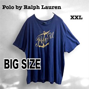 ポロ バイ ラルフローレン Tシャツ ネイビー XXL 半袖 90s ヴィンテージ Polo by RalphLauren 古着