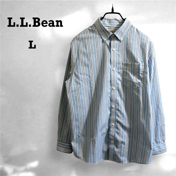 L.L.Bean エルエルビーン ボタンダウン ストライプシャツ L 長袖シャツ ストライプ柄