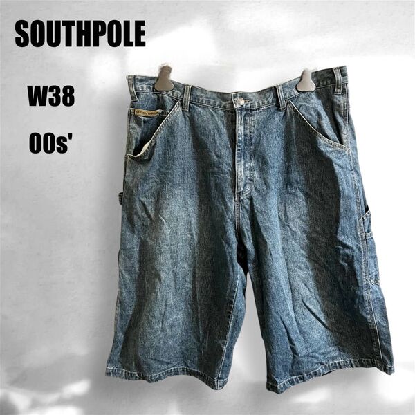 00s SOUTHPOLE サウスポール デニム ペインター ショートパンツ W38 2XL ハーフパンツ HIPHOP