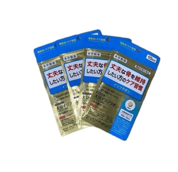 300円OFFまで頑張りました!若さを保つなら、本草製薬 丈夫な骨を維持したい方のケア習慣 10粒入 4袋+IKEAのおまけ