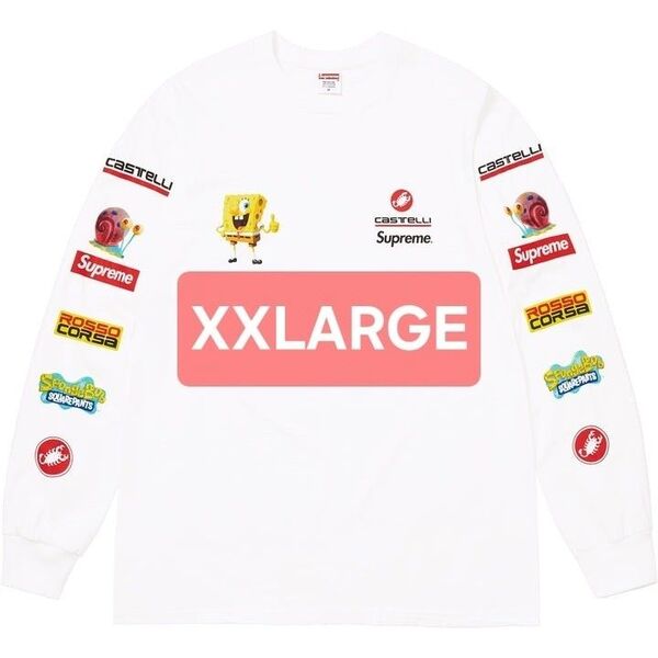 Supreme SpongeBob SquarePants Castelli Racing L/S Tee White XXL