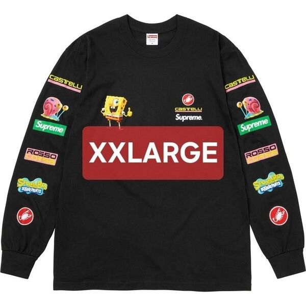 Supreme SpongeBob SquarePants Castelli Racing L/S Tee Black XXL