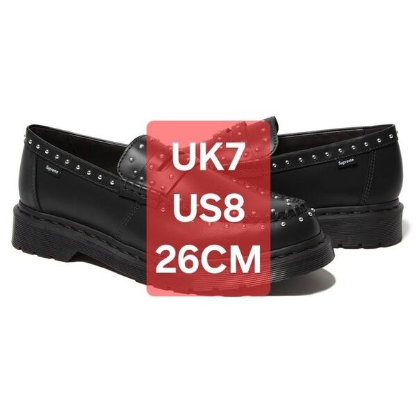 Supreme Dr. Martens Studded Penton Loafer シュプリーム マーチン BLACK 26CM