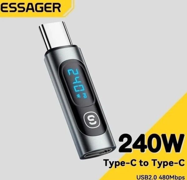 1個 USB type-C to type-C ワットチェッカー (アダプター)
