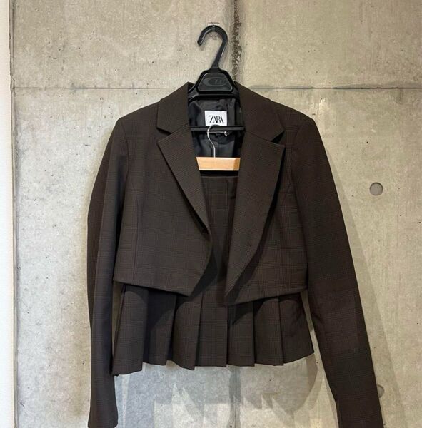 ZARA ザラ チェックブレザー セットアップ スカート ジャケット