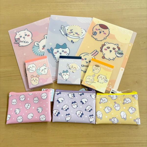 ちいかわ 新商品 全9種類 フルコンプ まとめ キャンドゥ cando ミニクリアファイル ミニメモ帳 コインパース ポーチ