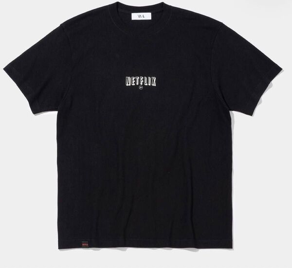 新品未使用フラグメントコラボTシャツ XL 黒ネットフリックス