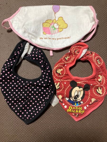 ハートとベビーミッキーのスタイ+おまけ(くま)