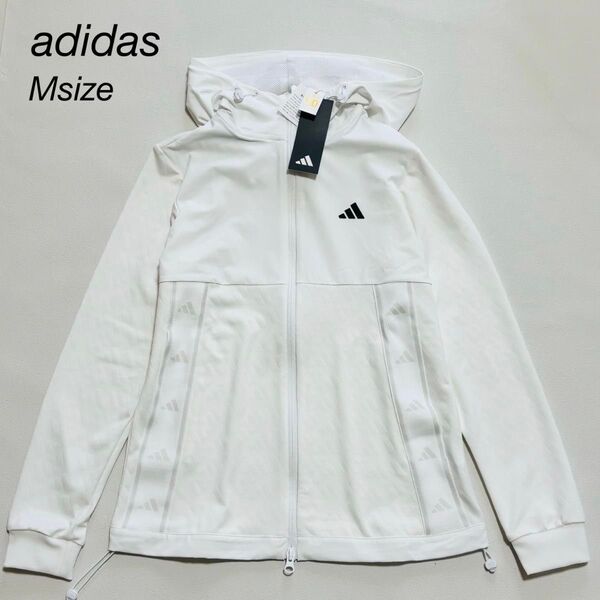 【新品】adidas アディダス ゴルフウェア フーディ レディースM 白