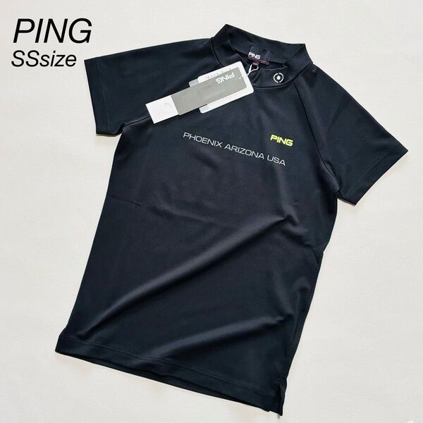 【新品】PING ピン ゴルフウェア 半袖モックネックシャツ レディースSS 黒