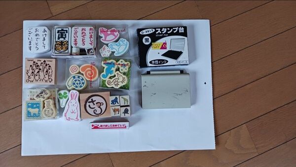 干支や動物のスタンプとスタンプ台