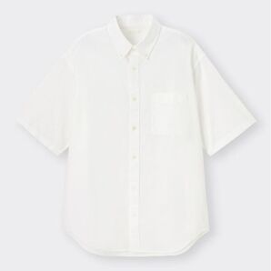 GU オックスフォードオーバーサイズシャツ(5分袖)
