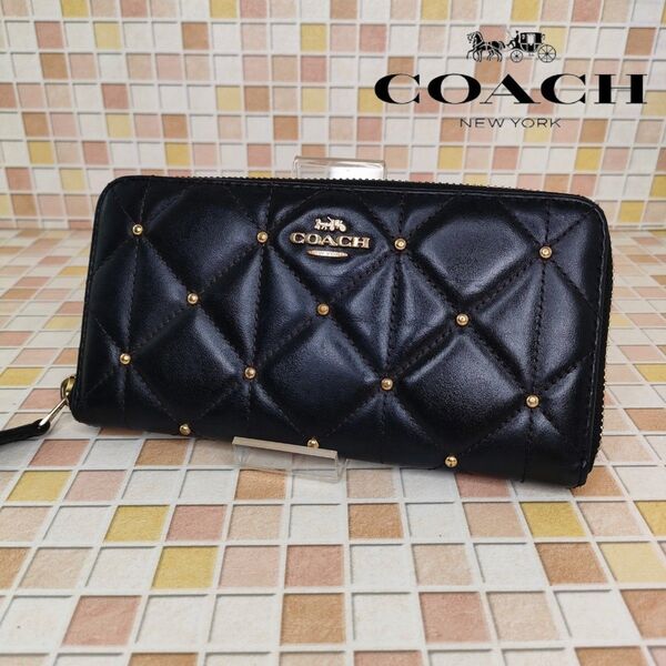 A7 COACH コーチ レザー キルティング 長財布