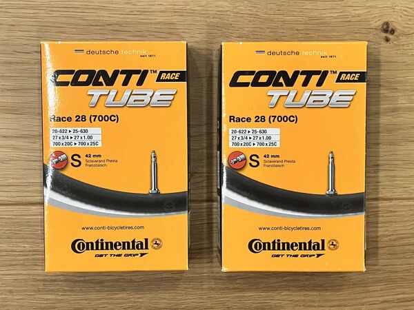 ★未使用★ コンチネンタルチューブ Race28(700C) 20-25C (仏式42mm) 2本セット