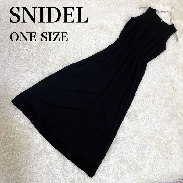 極美品 SNIDEL スナイデル ノースリーブ ワンピース マキシ丈 ワンサイズ