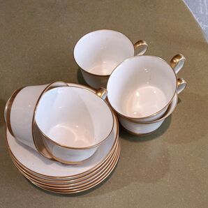 カップ&ソーサー 5客セット 金彩 ホワイト×ゴールド