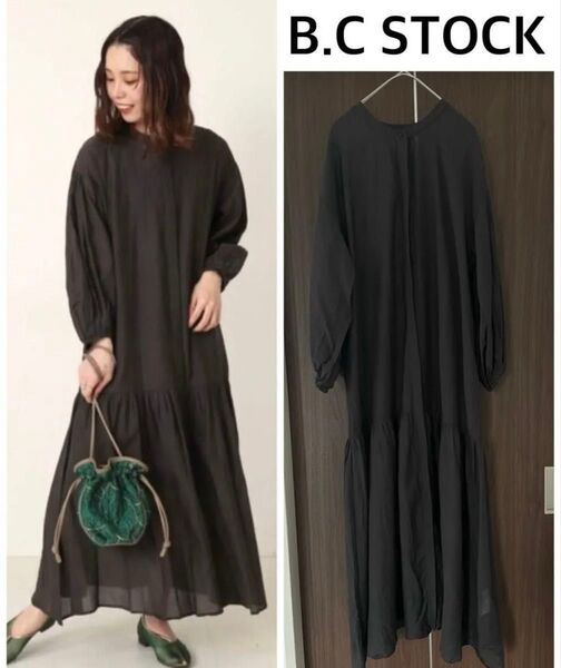 IENA取扱 B.C STOCK simplicite コットンギャザーワンピース 美品