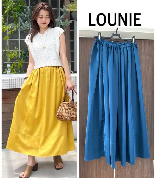 定価19,800円 LOUNIE ルーニィ サテンギャザースカート 美品