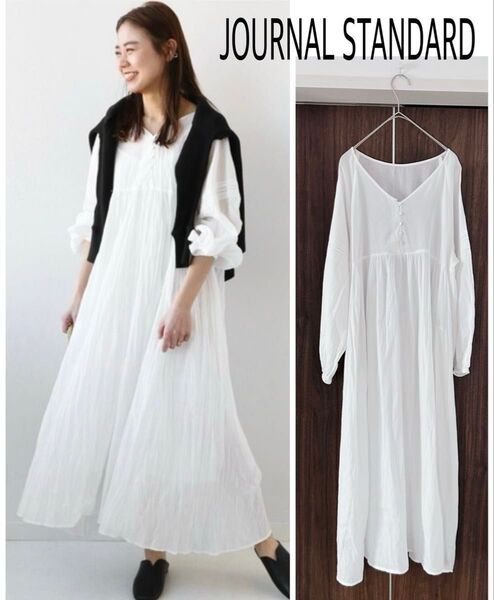 JOURNAL STANDARD relume コットンボイル袖タックワンピース キャミペチコート付き