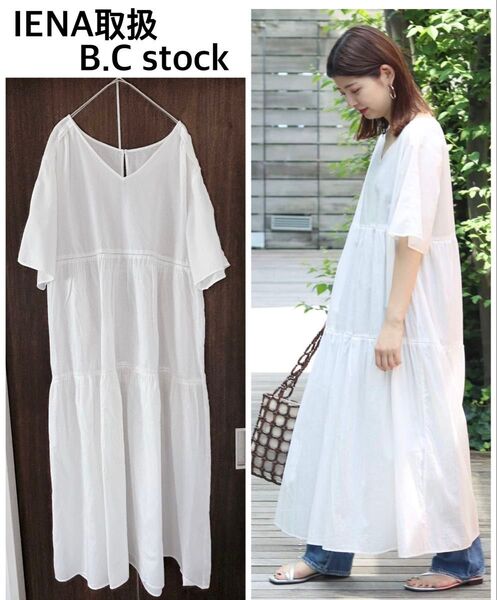 IENA取扱B.C STOCK ハシゴレースティアードワンピース 美品