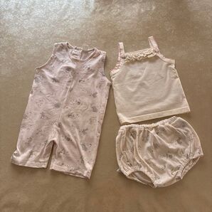 cottoli コトリ 袖なしロンパース &パンツ