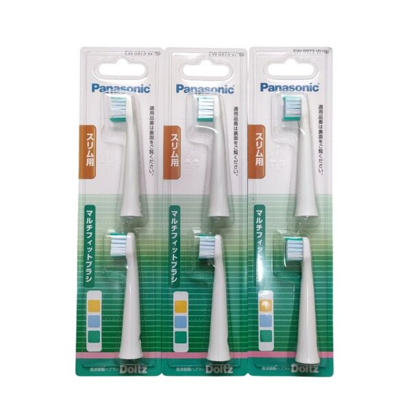 パナソニック ドルツ 音波振動ハブラシ 替えブラシ スリム用マルチフィットブラシ EW0973-W 2本入り×3セット
