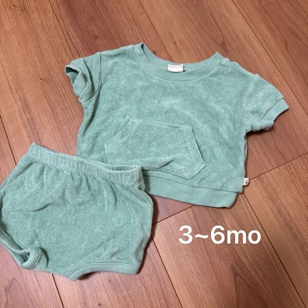 ベビー服 パイル地 セットアップ 3〜6ヶ月 ミントグリーン babyGAP ベビーギャップ