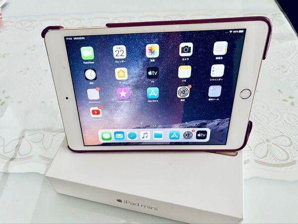 超美品 傷、汚れなし iPad mini3 WiFi+Cellularモデル16GB ゴールド 箱有り、フィルムとカバー付き