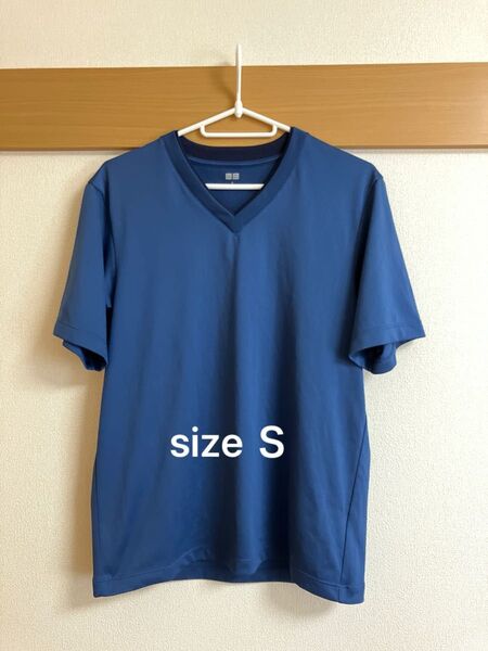 ユニクロ エアリズム メッシュ 半袖 ブルー size S