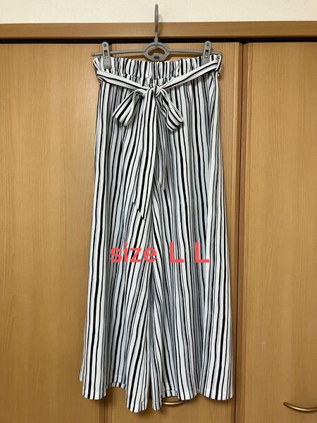 ガウチョパンツ ストライプ柄 size LL