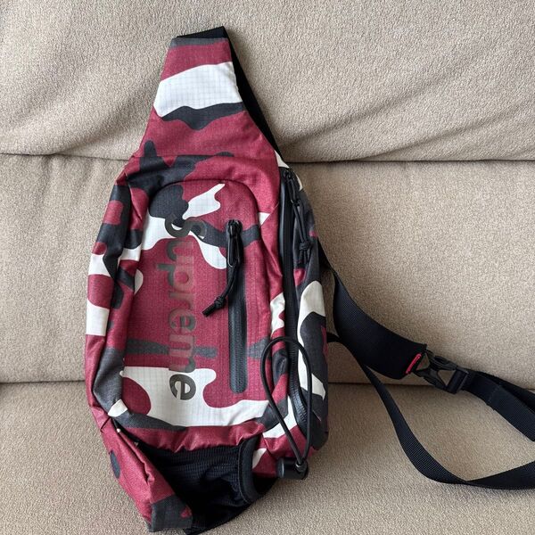 SUPREME (シュプリーム) Sling Bag Red Camo スリングワンショルダーボディバッグ レッド カモフラージュ