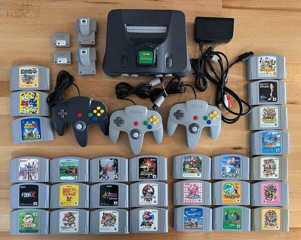 Nintendo 64 本体 セット N64 ニンテンドー64 NUS-001 ソフト28本 動作確認済