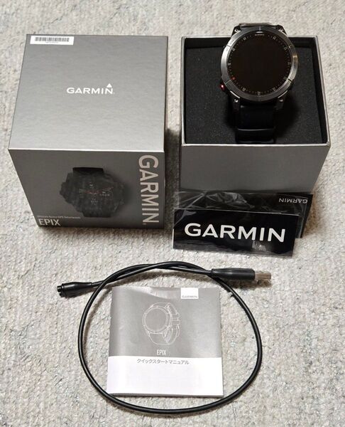 Garmin epix Sapphire Carbon Gray DLC Ti/Black 47mm 本体 スマートウォッチ