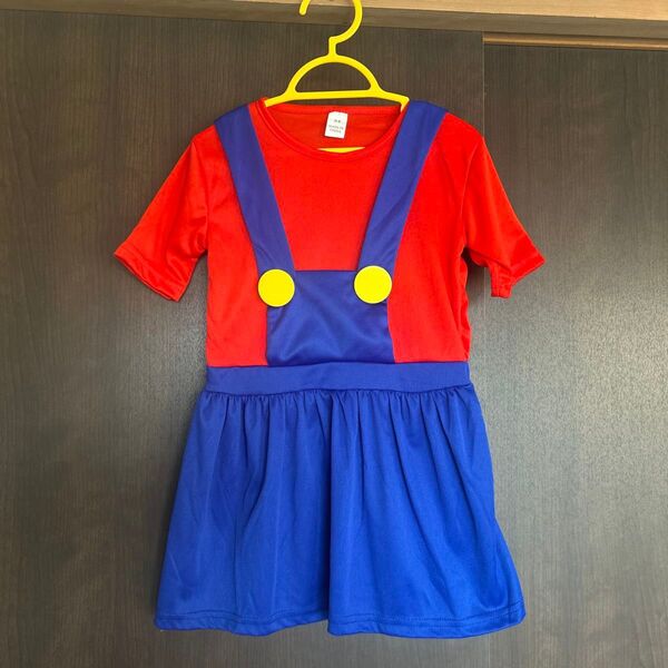 女の子 スーパーマリオ ハロウィン 衣装 110㎝ usj なりきり 夏休み 夏 ワンピース 半袖ワンピース 女の子 半袖 キッズ