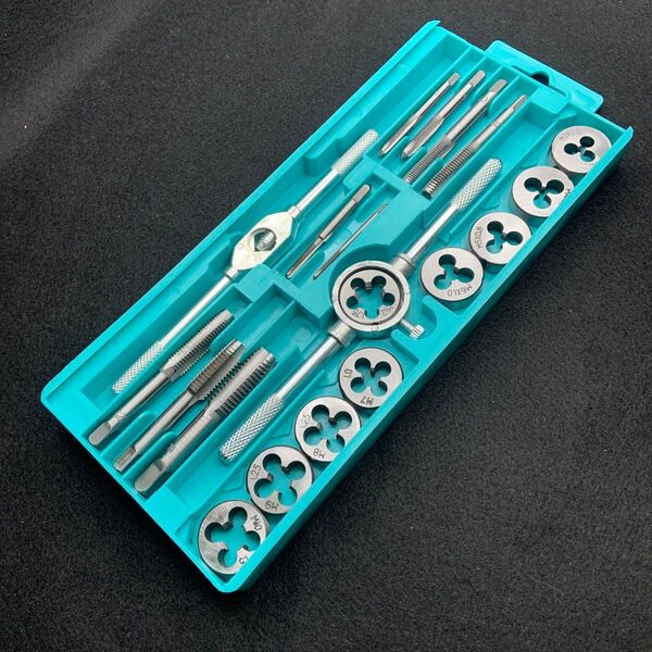 タップ ダイス 20pcs セット DIY 工具 ネジ ビット メンテナンス