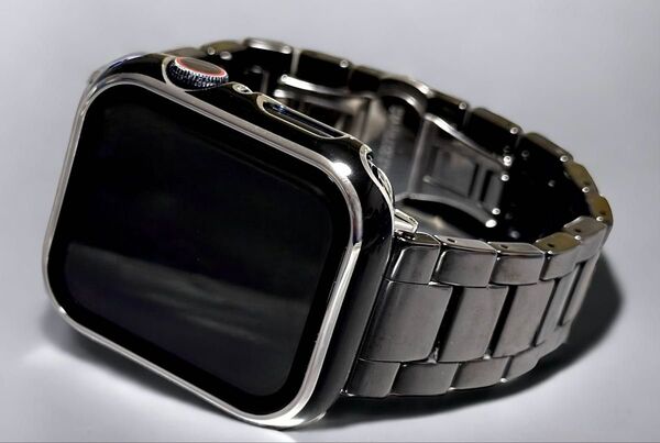 ブラック★アップルウォッチバンド Apple Watchセラミックベルト 全面保護カバー49 46 45 44 41 40mm