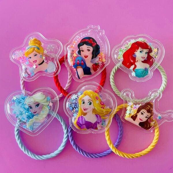 ディズニープリンセス シャカシャカ ヘアゴム セット 新品