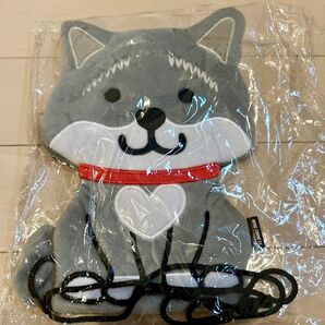 犬デザイン ポーチ グレー