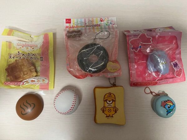 スクイーズ パン 動物 まんじゅう 野球ボール キャラクター スイーツ 7個