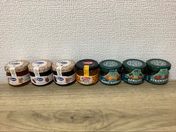 【新品未開封】各種ジャムとハチミツ 使い切り小瓶7個セット エジプト 南アフリカ