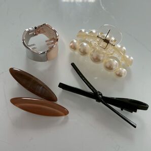 ガーランドオブデュウ ポニークリップ ゴム隠し ヘアクリップ ゴールド シルバースリコ スリーコインズバンスクリップ