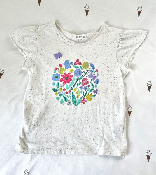 RAG MART リボン付 フリル Tシャツ 花柄 120㎝