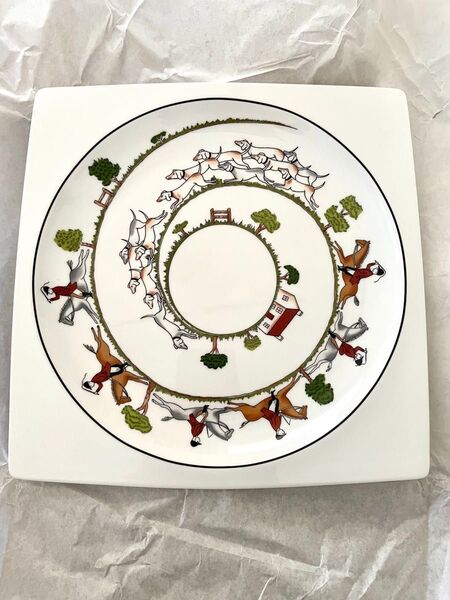 ☆未使用品☆ Wedgwood ウェッジウッド プレート 食器 大皿 ハンティングシーン 26㎝