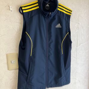 adidas メンズ ベスト ネイビー/イエロー Mサイズ