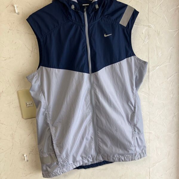 NIKE ランニングベスト メンズ ネイビー/グレー