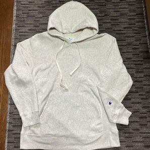Champion チャンピオンリバースウィーブ 青単タグ プルオーバーパーカー オートミールsizeL